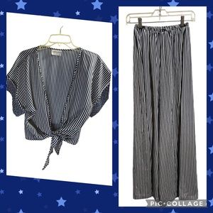 Vintage Keyloun Wide Leg Elephant Ear Pants Set